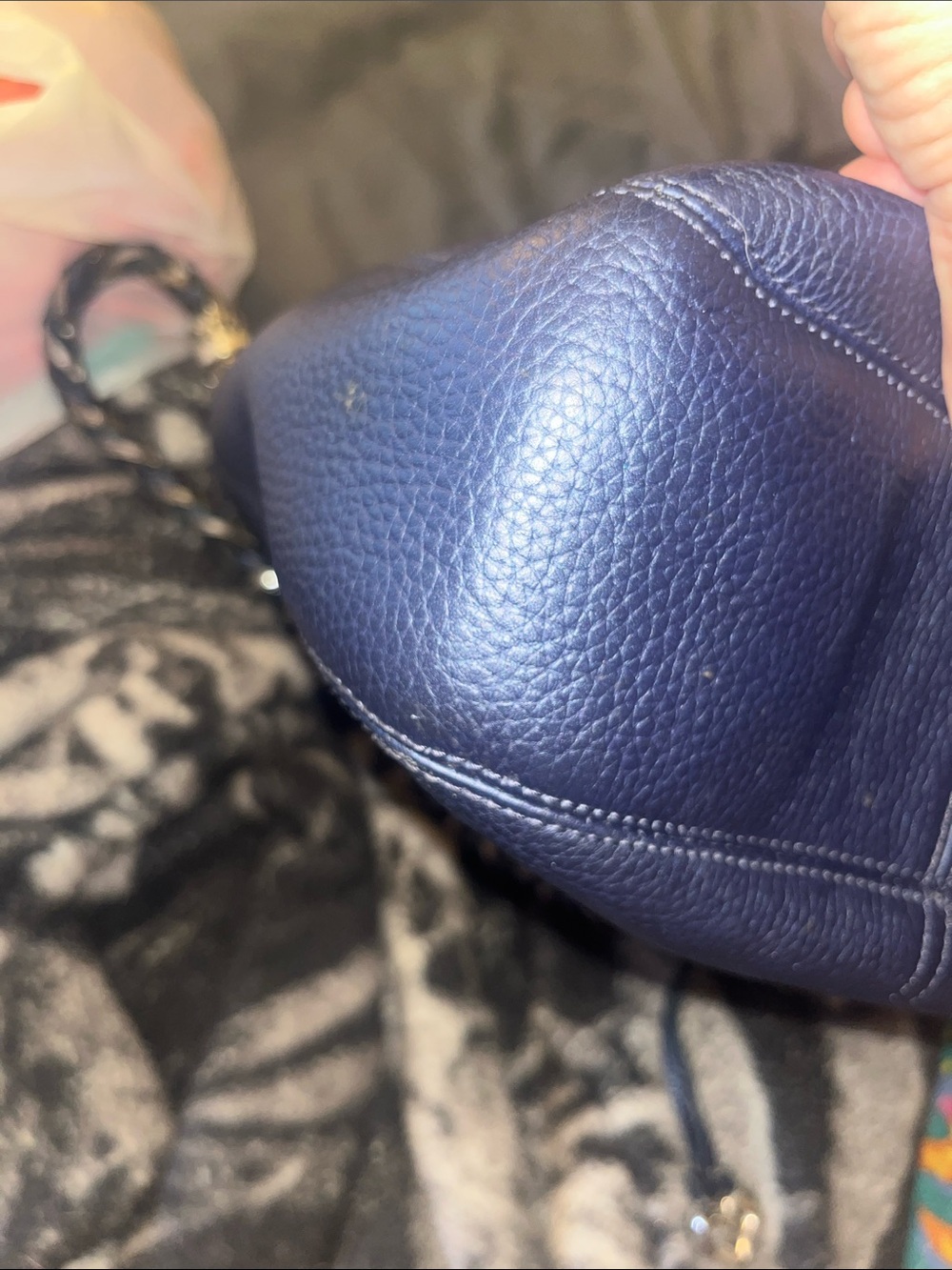Brighton Barbados Navy Blue Pebbled Leather Hobo Shoulder Bag - Picture 10 of 10